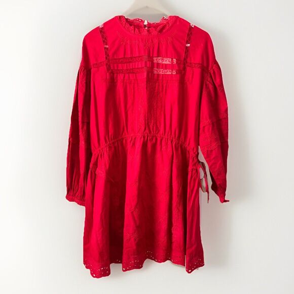 Damson Madder NWT Clancy Red Babydoll Mini Dress Sz 10 - Picture 1 of 7